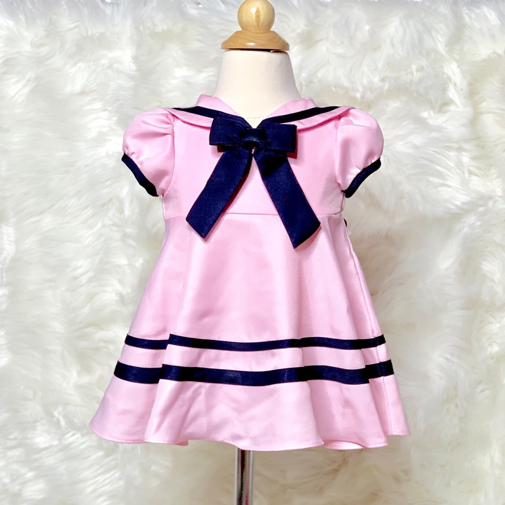 Rare Editions 3 piece set Pink Sailor Dress 3-6m